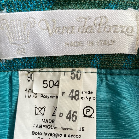 Italian Vera da Pozzo Plaid Italian Linen skirt - Picture 2 of 12